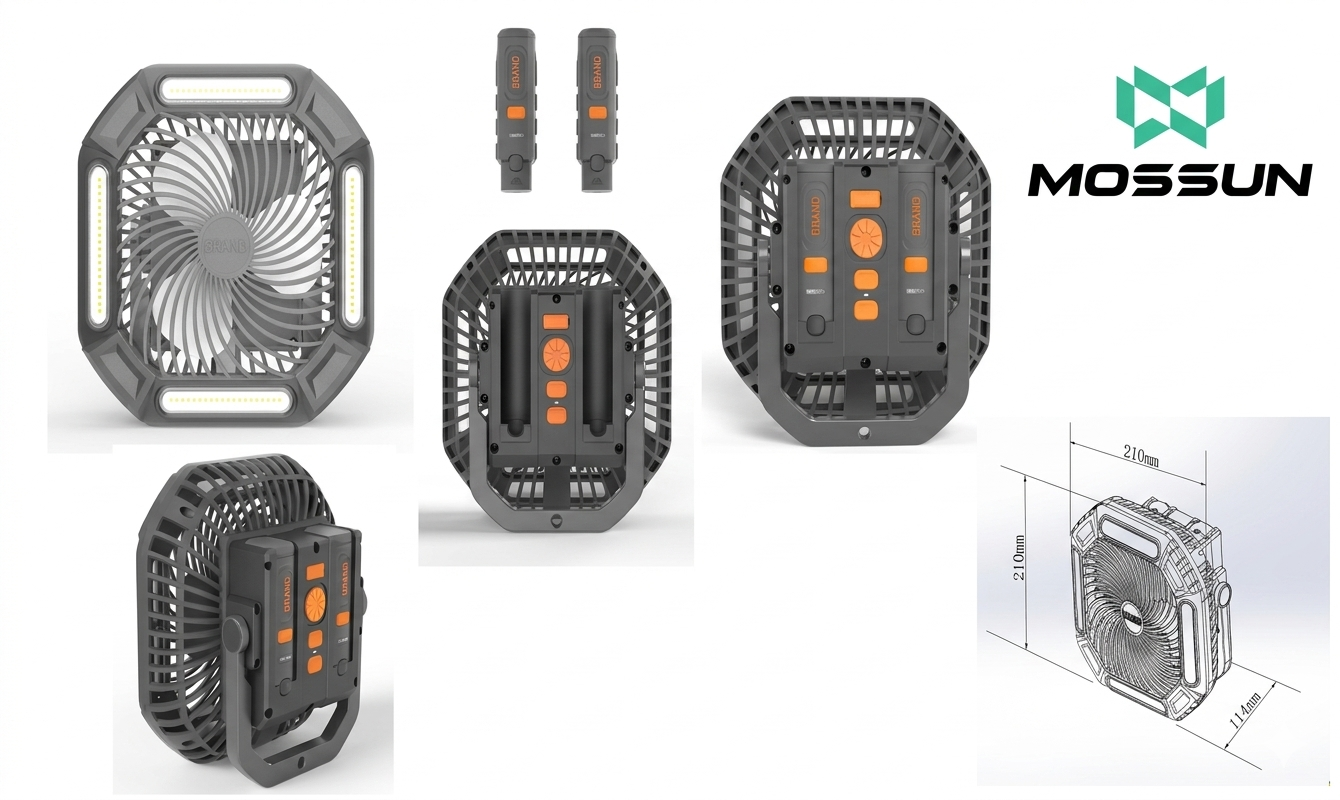 Led Light With Fan & Replaceable Battery